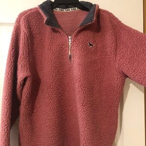 PINK Sherpa fur pullover